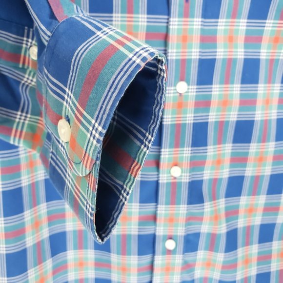 LL Bean Mens Long Sleeve Button Down Shirt Blue L - Picture 3 of 6